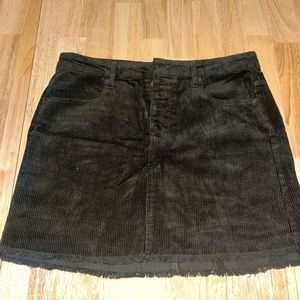 Dark Greenish/Black Corduroy high waisted mini skirt